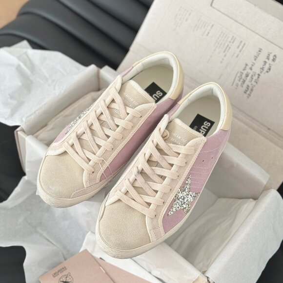 Golden Goose Super-Star LTD in pink and pearl suede with platinum glitte… - Picture 1 of 9